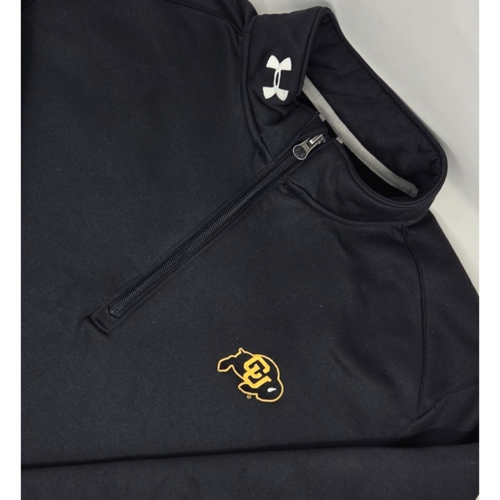 University of Colorado Buffaloes Under Armour 1/4 Zip Mens Medium Black Pullover